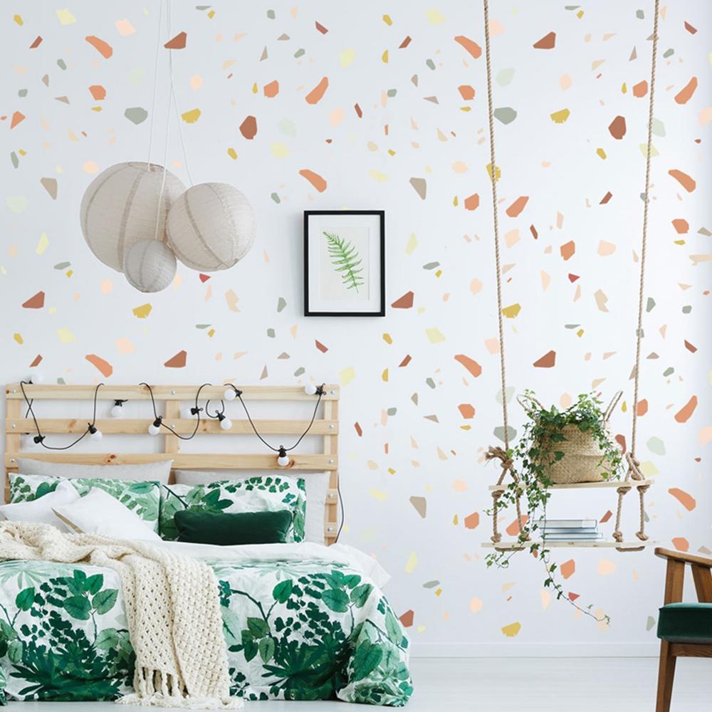 Miếng Dán Tường PVC Hình Terrazzo Màu Sắc|Phụ Kiện Trang Trí Nhà Cửa Độc Đáo Sáng Tạo