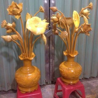Hoa sen gỗ mít bình đục tứ quý giá rẻ