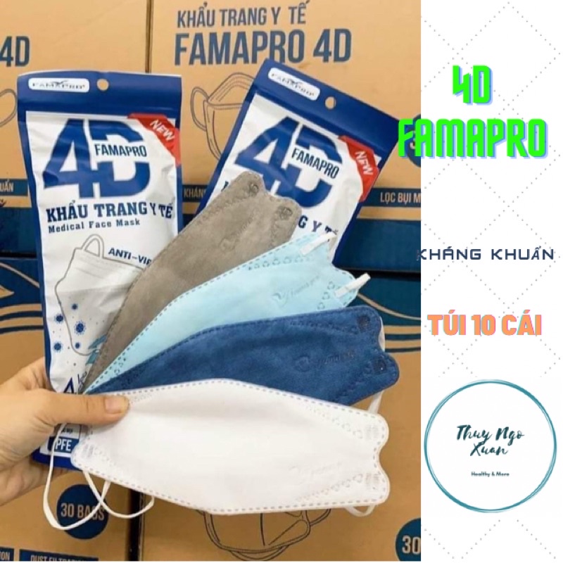 [Thùng 300cái] Khẩu Trang Y Tế 4D KF94 NAM ANH FAMAPRO Kháng Khuẩn, Chống Bụi Mịn, Siêu Mềm Mượt