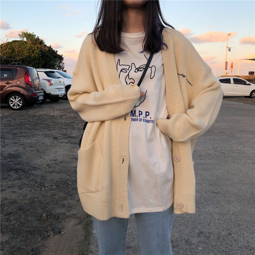 [SẴN BE] Áo cardigan len dáng dài ulzzang | BigBuy360 - bigbuy360.vn