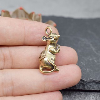 Tượng Phong Thủy, Trang Trí Bằng Đồng Hình Con Chuột Nhỏ (Kích cỡ: 1.5 x 2.8cm)