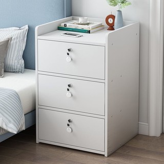 ✢Tủ đầu giường có khóa Kệ để đồ đơn giản và hiện đại Phòng ngủ nhỏ tiết kiệm <