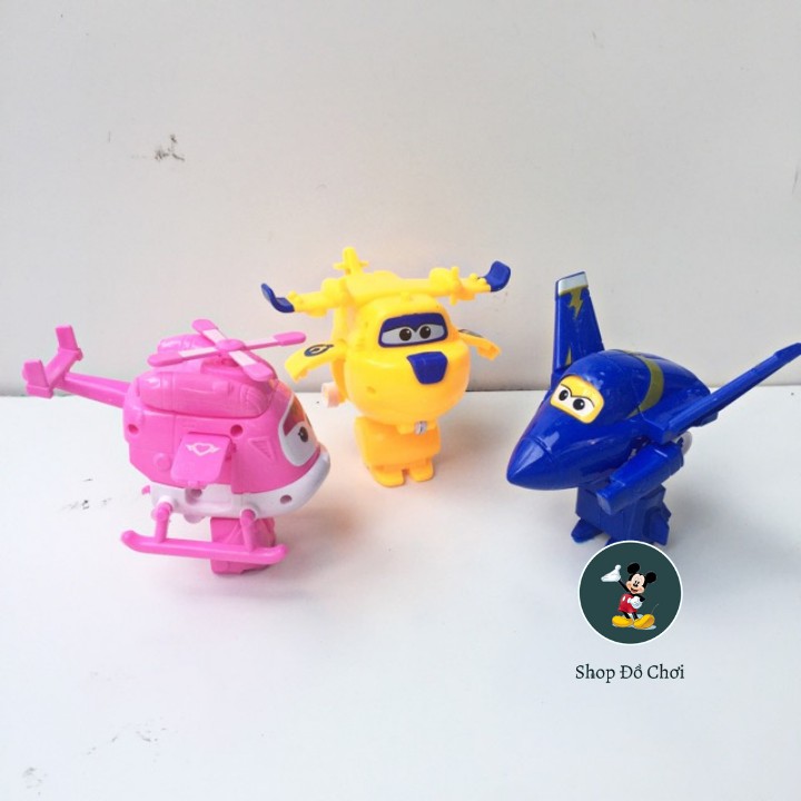 Hộp 8 nhân vật đội bay siêu đẳng Super wings biến hình thành máy bay và robot ( mẫu mới 2019)