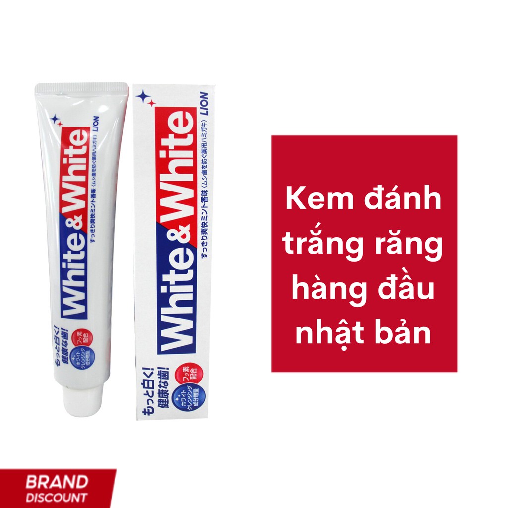 Kem đánh trắng răng White & White Nhật Lion 150g