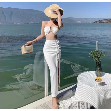 Set bikini 3 chi tiết kèm chân váy đi biển đồ bơi nữ đẹp cao cấp VATIXA BKN-92