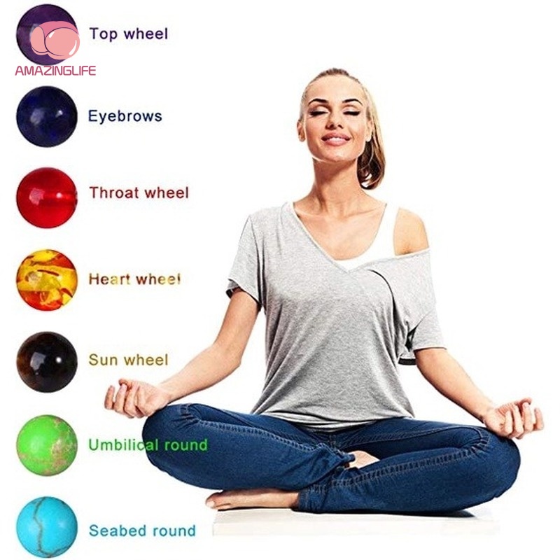 Vòng Tay Chuỗi Hạt Đá Tròn / Chakra Năng Lượng Cho Cặp Đôi