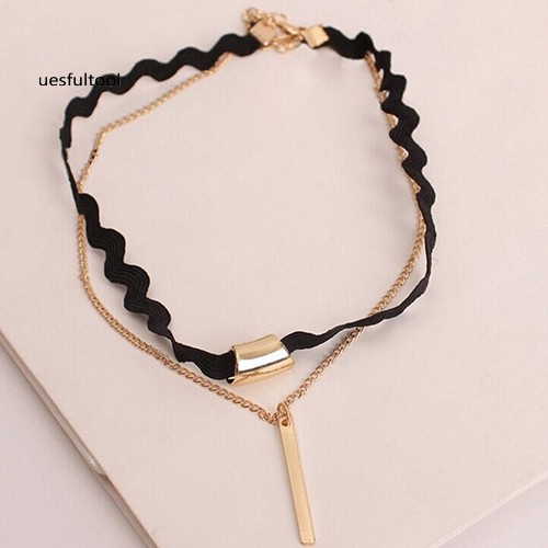 Bộ dây đeo cổ cho nữ 2 vòng gồm dây chuyền và chocker cá tính