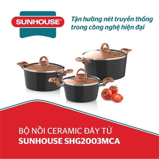 Bộ nồi ceramic đáy từ sunhouse shg2003mca