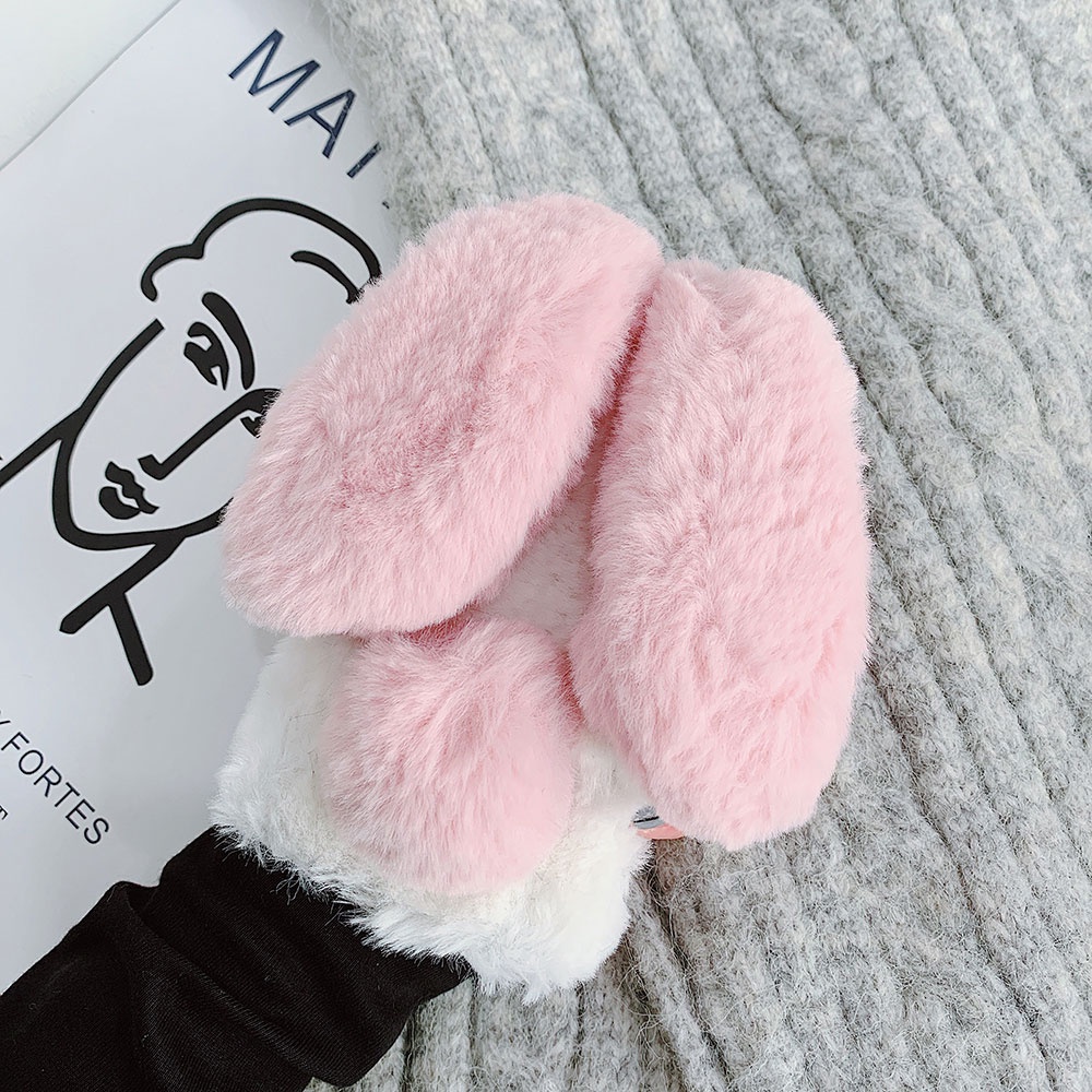 Ốp Điện Thoại Lông Nhung Hình Tai Thỏ Cho iPhone 13 Pro Max 12 Mini 11 Pro Max XS Max X XR SE 6 6S 7 8 Plus