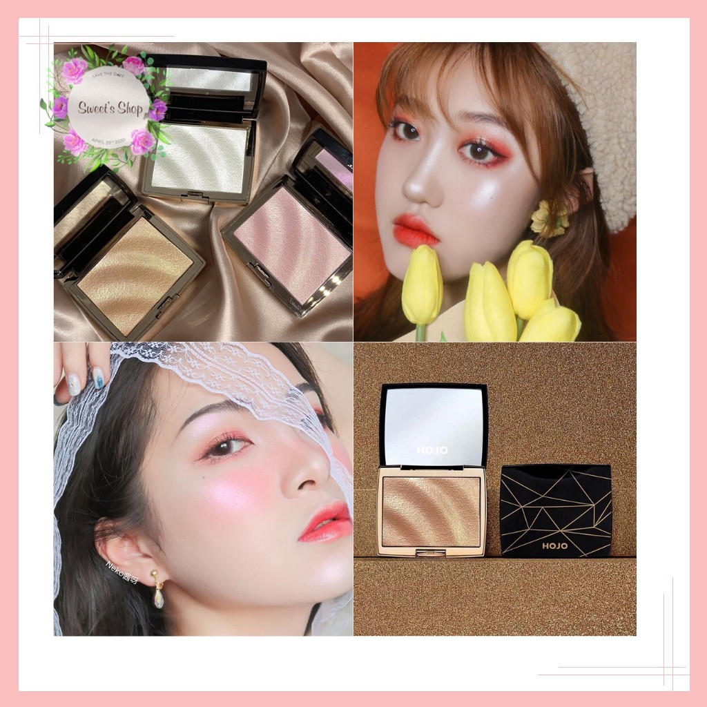 High Light ♥️ Phấn Bắt Sáng Hojo Brilliance Vỏ Đen Kẻ Vàng 10g