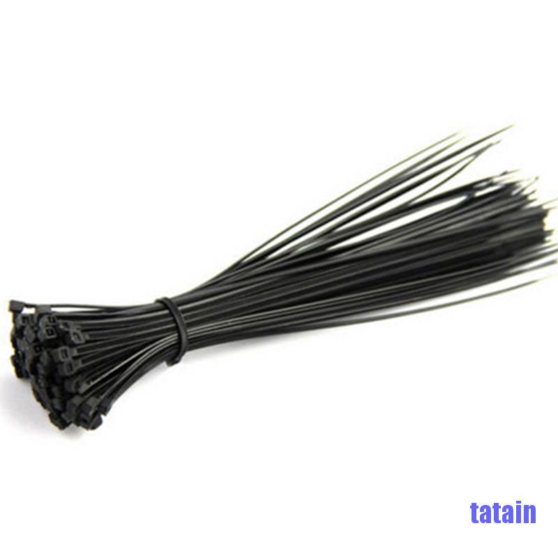 100 Dây rút cáp bằng nhựa nylon 10cm màu đen tự cố định tiện dụng