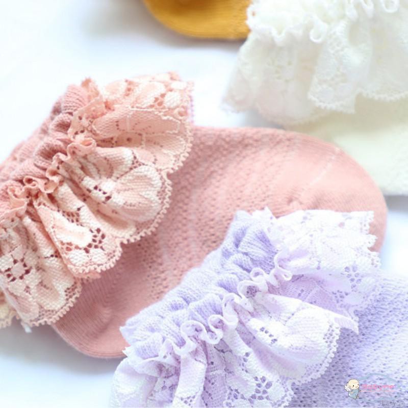 Vớ cotton phối ren đáng yêu thích hợp cho bé gái