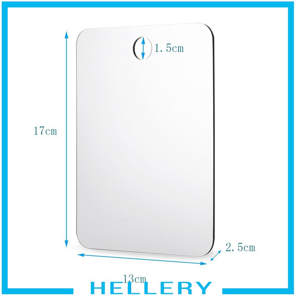 [Hàng mới về] Gương nhà tắm chống mờ nhỏ gọn có móc kèm cốc hút 17x13cm