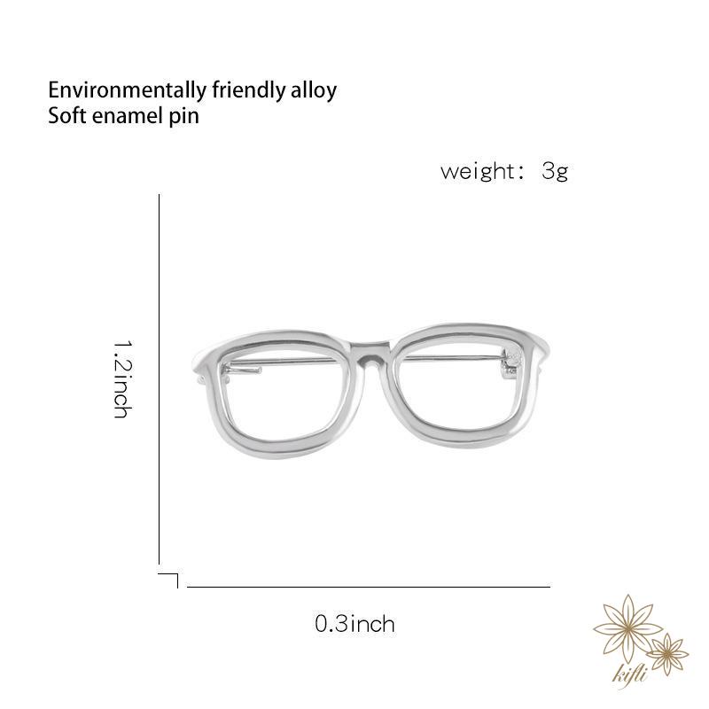 1 Ghim Cài Áo Hình Mắt Kính Bằng Hợp Kim Đơn Giản Thời Trang Dành Cho Cặp Đôi Joyeria Acero Inoxidable Mujer