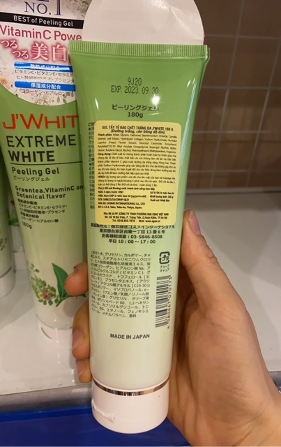 Gel tẩy tế bào chết trắng da J'WHITE Greentea