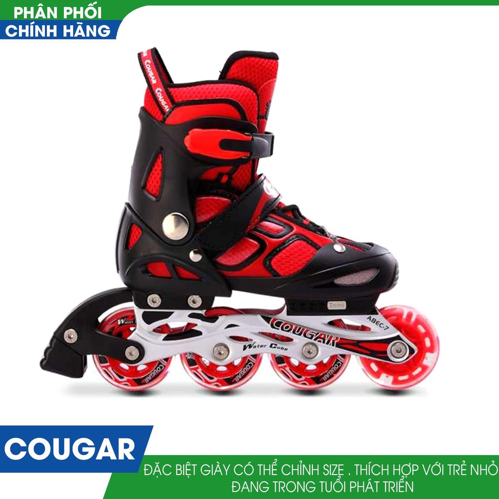 Giày trượt patin Cougar 835LSG có đèn màu đỏ, vàng, xanh, đen - bao giá thị trường