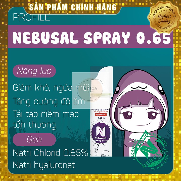 XỊT MŨI PHỤC HỒI TỔN THƯƠNG NIÊN MẠC NEBUSAL SPRAY 0,65% CPC1HN - 50ml