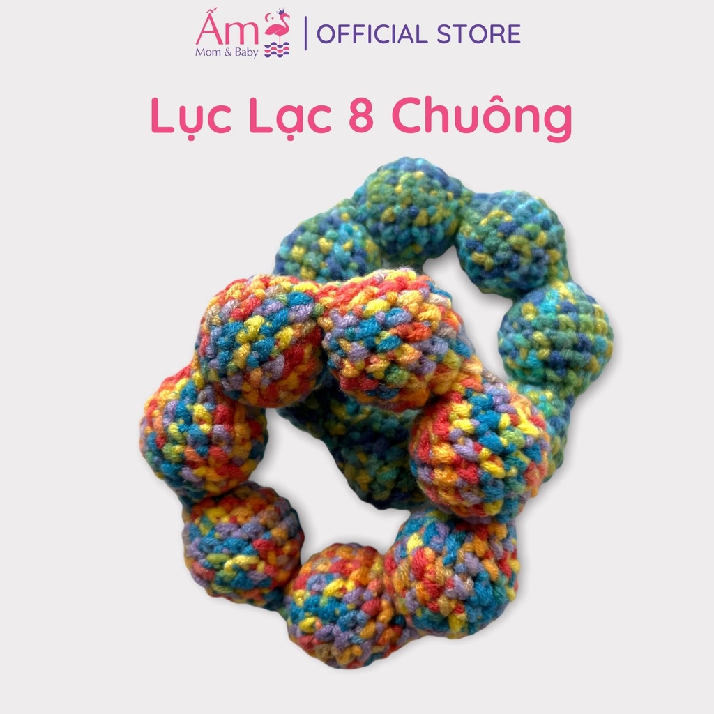 Xúc Xắc Lục Lạc Handmade Cho Bé Hỗ Trợ Phát Triển Trí Tuệ Ấm Baby Có Gắn Chuông Tạo Âm Thanh Vui Nhộn Ấm Gift Decor