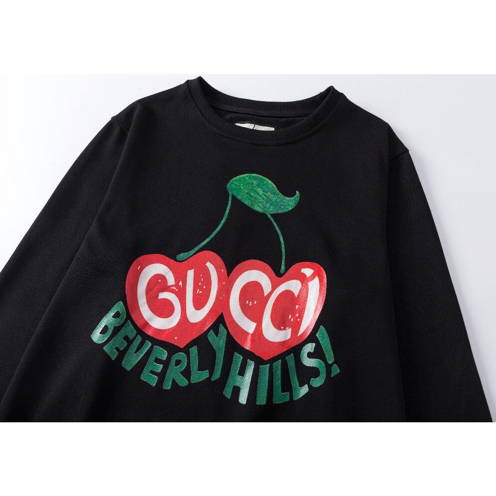 Áo Sweater Cổ Tròn Chất Liệu Cotton In Hình Gucci Thời Trang