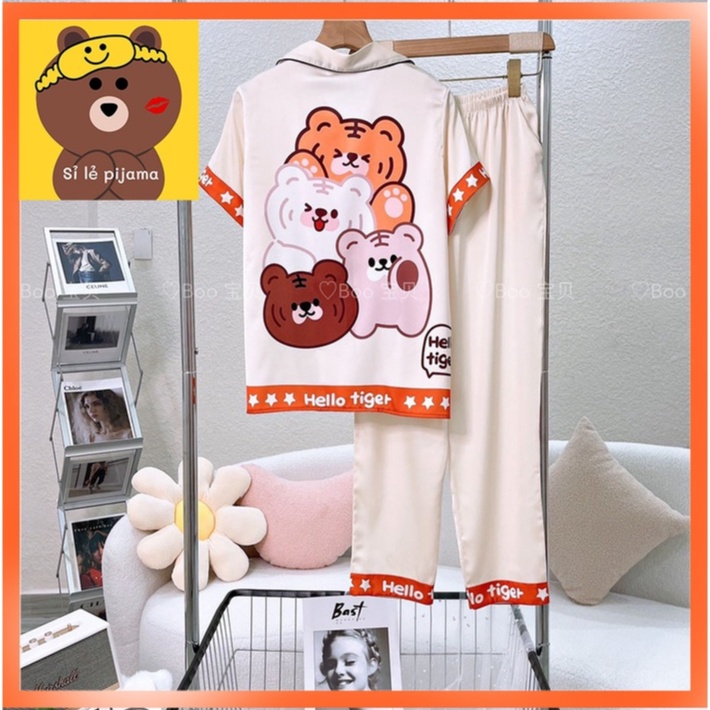 Đồ ngủ pijama lụa Latin thiết kế TNQD cao cấp Boo - form 40-60kg