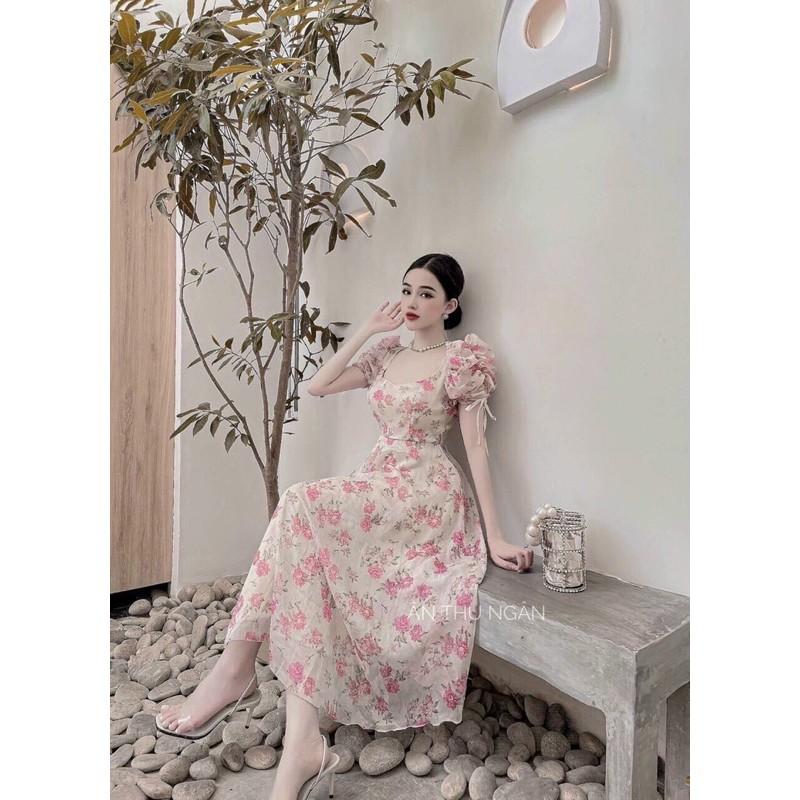 Váy,đầm voan tơ dáng dài tay bồng | BigBuy360 - bigbuy360.vn