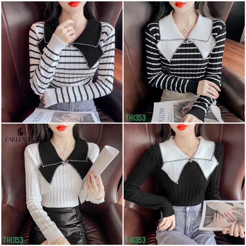 ❤️FREESIZE❤️Áo len nơ cổ hàng qc l1 đẹp cực kỳ Uy Tín luôn