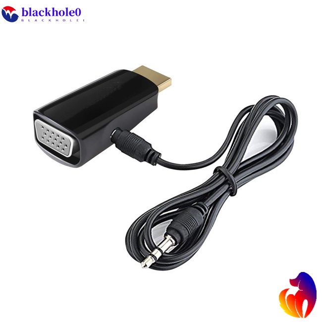 Bộ chuyển đổi 1080P HDMI sang VGA có giắc cắm âm thanh 3.5 mm full HD cho máy tính