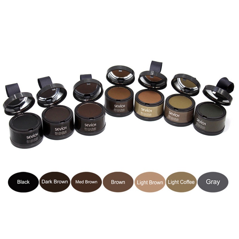 Sevich 2 Pcs Magic Natural Hair Cover Up Powder Hairs Root Line Conceal Pang Shadow 7 Colors Medium Brown & Black