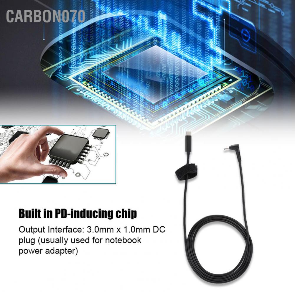 Hàng Sẵn  Dây cáp sạc TYPE ‑ C Male To DC 3.0mm X 1.0mm adapter cho laptop Acer / Samsung Ultrabook【Carbon070】