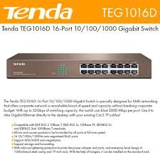 Switch GIGA 10/100/1000 TEG1016D - Bộ chia mạng 16 cổng 1Gbps chính hãng Tenda giá rẻ