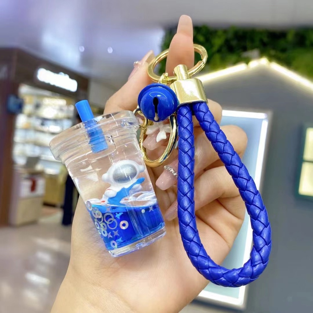 Móc khóa bình nước Phi hành gia xanh dương nhiều kiểu dáng độc đáo làm quà tặng bạn bè người thân móc túi balo -Ráp