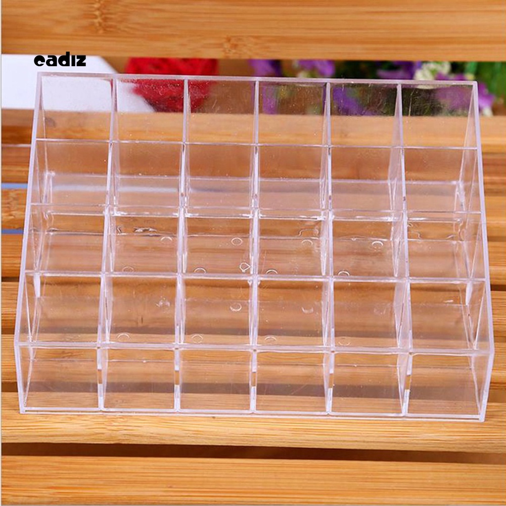 Khay Nhựa Trong Suốt 24 Ngăn Đựng Son Môi Tiện Dụng Ốp