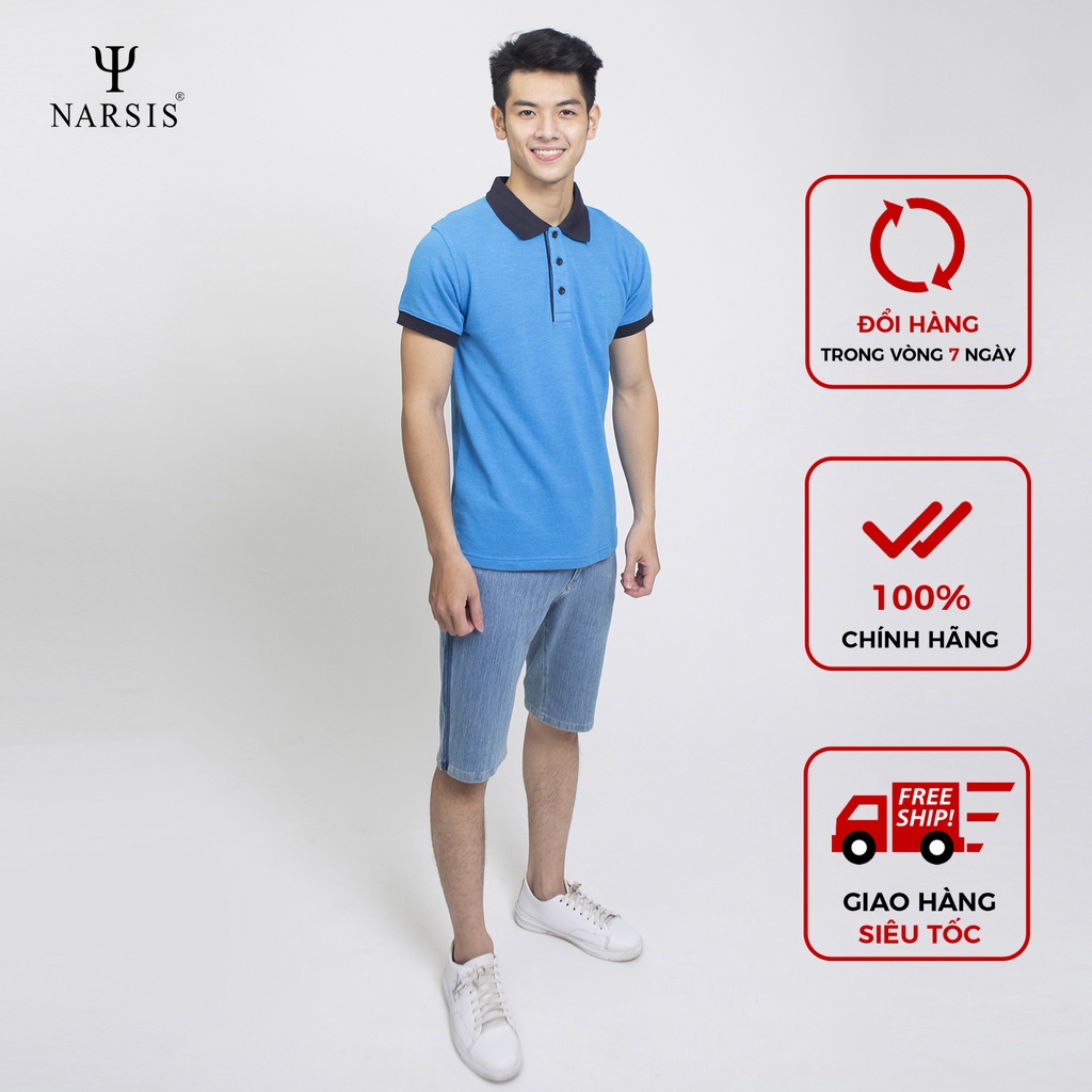 Áo T- Shirts nam Narsis D4011 màu xanh cẩm thạch