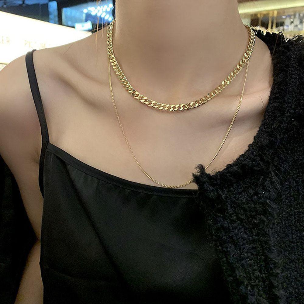 AROMA Vòng cổ Sợi Xích Y2K Phong Cách Hip Hop Hàn Quốc Thời Trang Cho Nữ