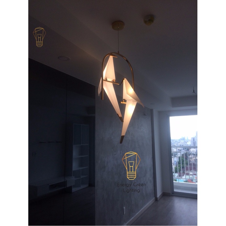Đèn thả trang trí Energy Green Lighting hiện đại hình chim cao cấp phong cách Origami ( 2 chim )