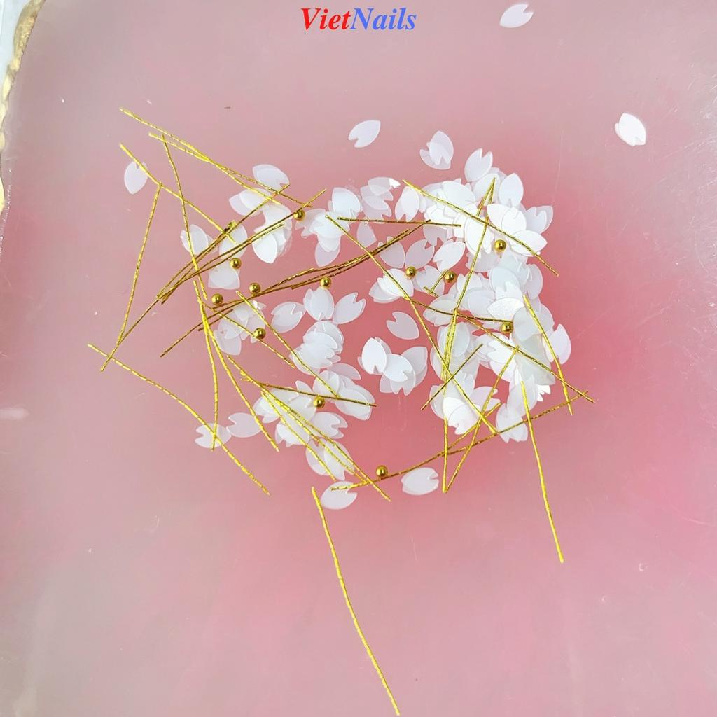 Cánh Hoa Ẩn Nail Trang Trí Móng – Hoa Trắng Trang Trí Ẩn Nail