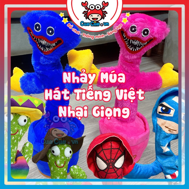 Cây xương rồng huggy wuggy poppy playtime nhảy múa biết nói tiếng việt nhại giọng, đồ chơi trẻ em cho bé học hát vui vẻ