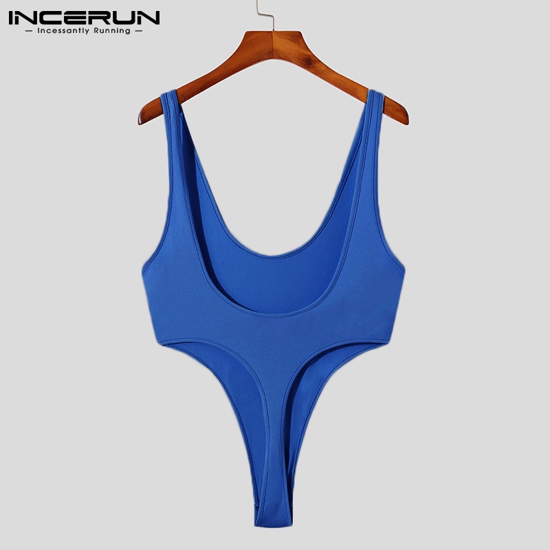 Jumpsuit INCERUN không tay màu trơn co giãn thời trang quyến rũ cho nữ