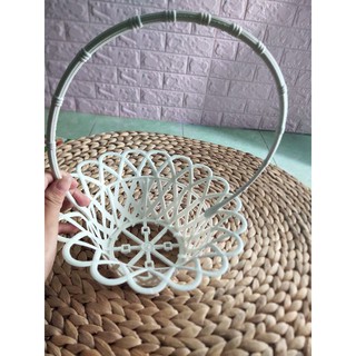 Giỏ Cắm Hoa Nhựa Trắng Size Đại 24cm