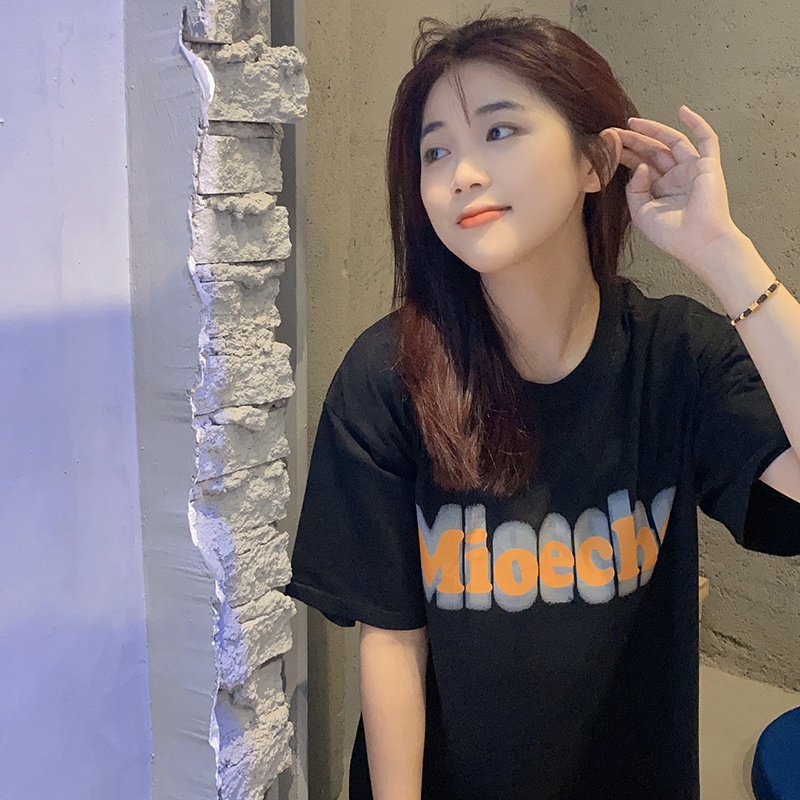 NRVP Áo Thun Nữ Oversize Cổ Tròn Thời Trang Hàn Quốc