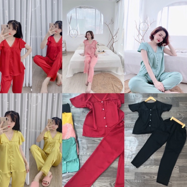 Đồ Bộ Pizama Satin Lụa Cánh Tiên