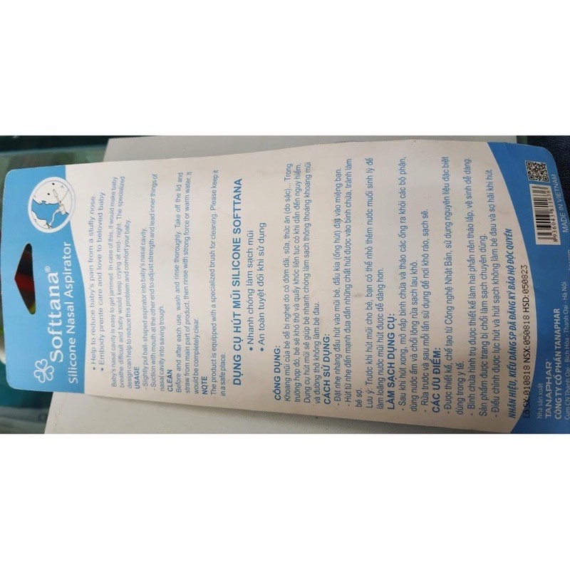 Hút mũi đầu mềm Softtana mềm mại cho bé yêu