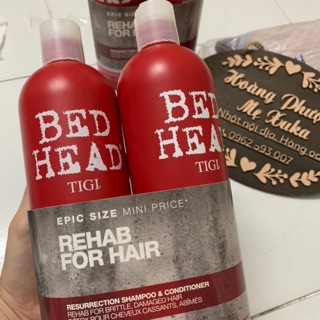 Cặp dầu gội xả phục hồi tóc hư tổn tigi bed head