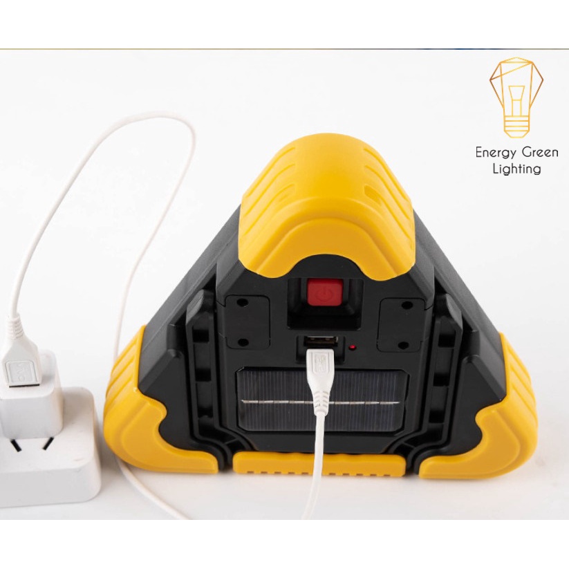 Đèn Pha Led Energy Green Lighting Chiếu Sáng Cảnh Báo Nguy Hiểm Pin Sạc Tích Điện Tích Hợp Năng Lượng Mặt Trời XF-8819