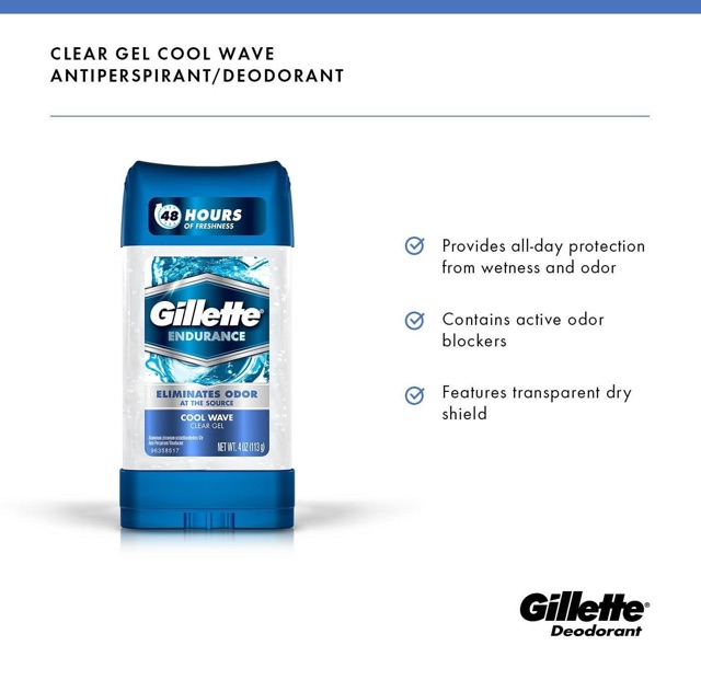 LĂN KHỬ MÙI GILLETTE THE MÁT NHẬP KHẨU CHÍNH HÃNG