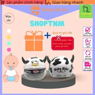 Nón bảo hiểm cho bé có kính Bò Sữa trẻ em 3-6t cao cấp, Mũ bảo hiểm cho bé hình Bò Sữa chính hãng, trẻ em,bé trai bé gái