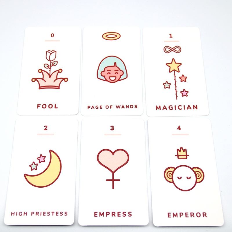 Bộ Bài Tarot 78 Lá Tiếng Anh Thiết Kế Dễ Thương