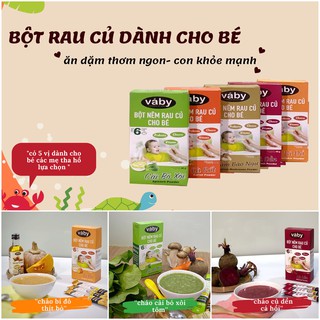 Bột rau củ cho bé ăn dặm sấy lạnh VaBy 48gr (Hộp 6 gói)- cho bé 6m+