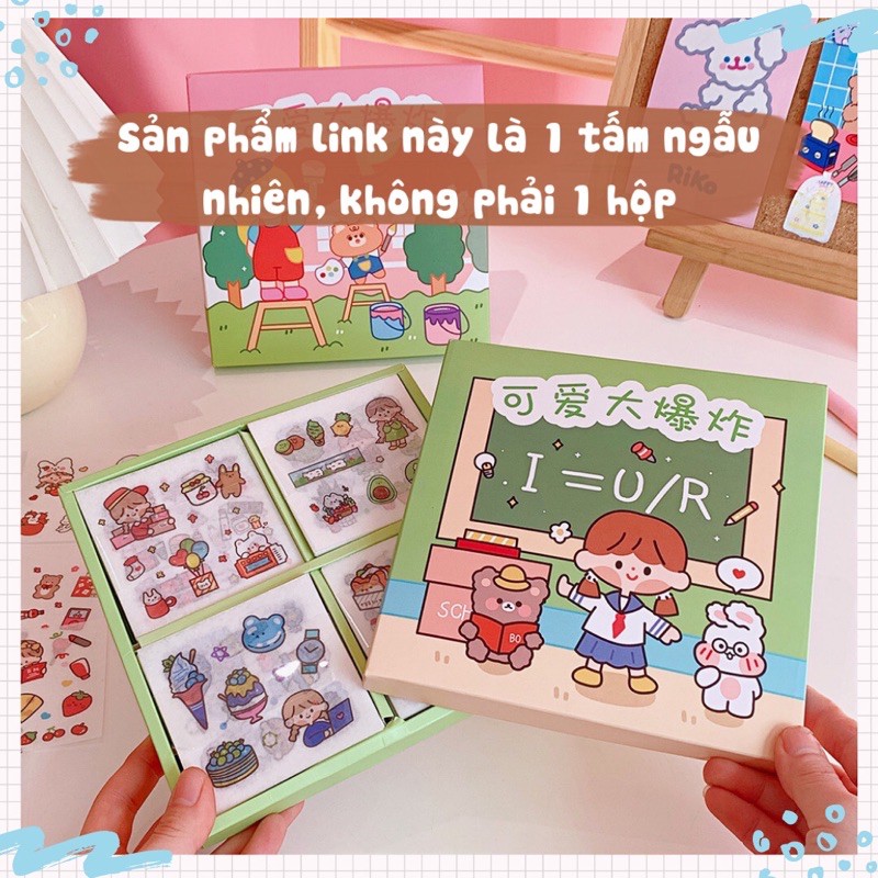 1 tấm sticker cute chủ đề Em Đến Trường Học Bao Điều Lạ