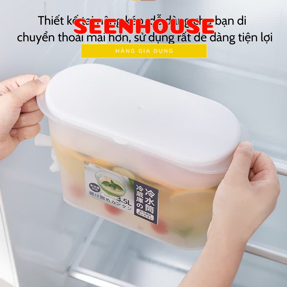 Bình Nước Có Vòi Để Tủ Lạnh 3.5L Cao Cấp Bình Nước Có Vòi Tiện Dụng Nhựa PP An Toàn
